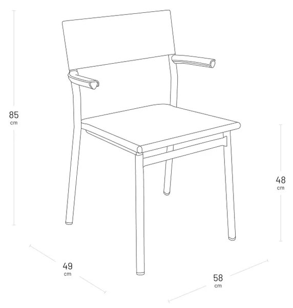 Venkovní jídelní židle s područkami ORON BeComfort šedá Dark Grey