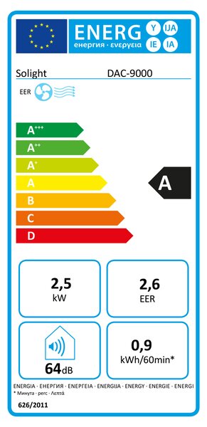 Solight mobilní klimatizace 9000 BTU, smart WiFi, chlazení, odvlhčování, ventilátor DAC-9000