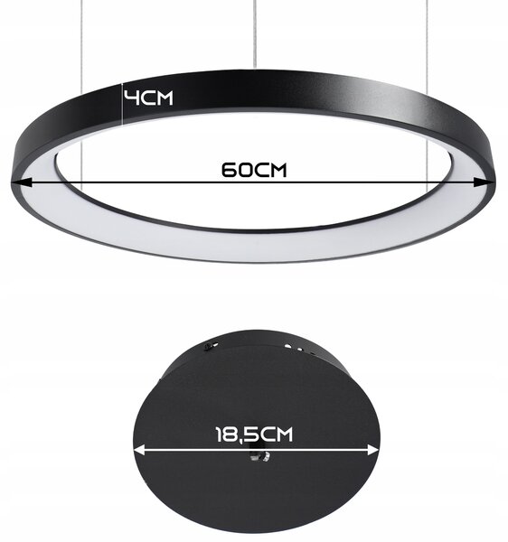 LED závěsné svítidlo 60 cm, teplá bílá, IP20