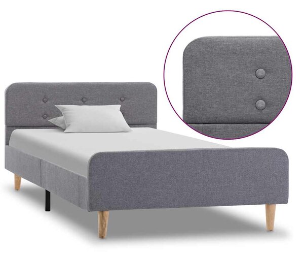 Rám postele světle šedý textil 100 x 200 cm 284901