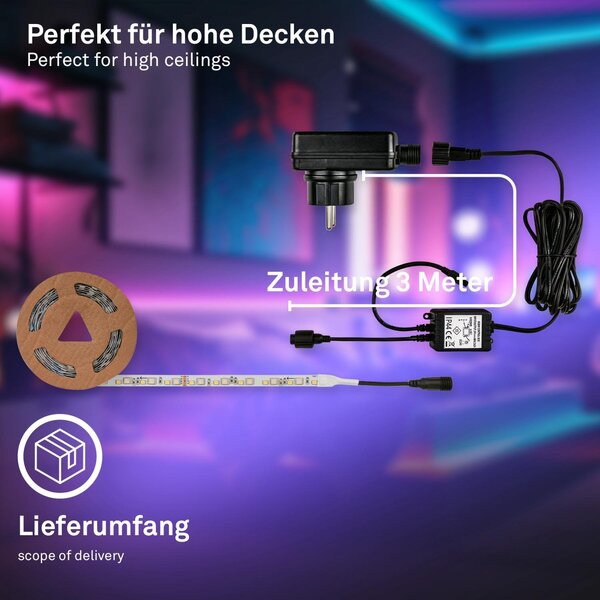 BRI 2166192 Pimp Your Stripe startovací sada LED pásek 2m, IP44 venkovní, RGB+W, dálkový ovladač - BRILONER