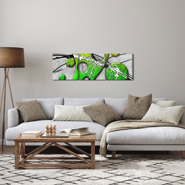 Abstraktní obraz (s hodinami) (90x30 cm)