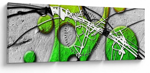Abstraktní obraz (s hodinami) (90x30 cm)