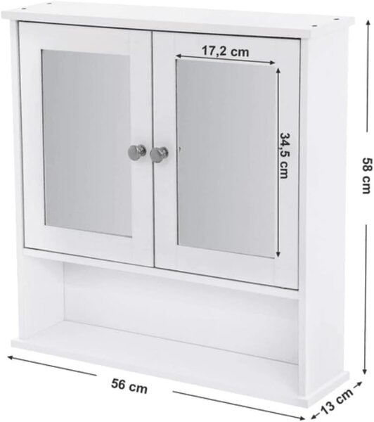 Koupelnová skříňka LEHAC 56x13x58 cm bílá