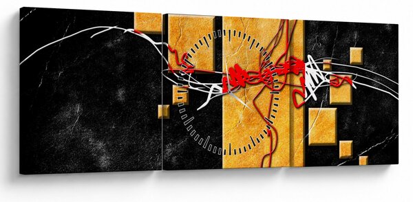 Abstraktní obraz - Tanečnice (s hodinami) (90x30 cm)