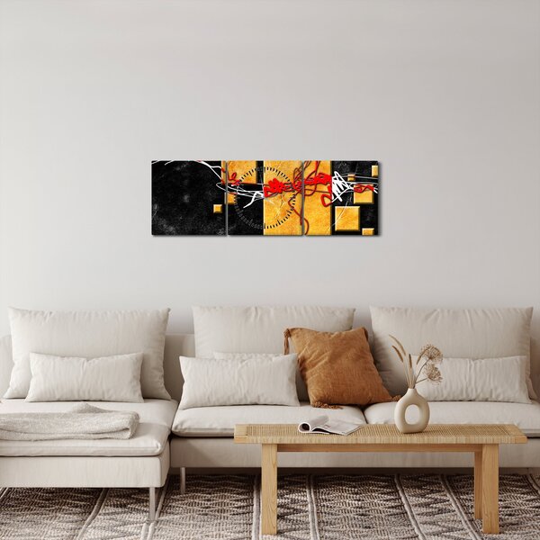 Abstraktní obraz - Tanečnice (s hodinami) (90x30 cm)