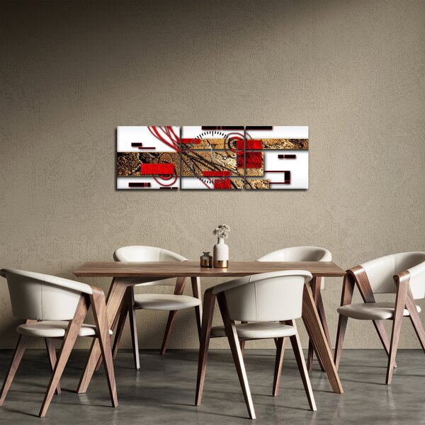 Obraz abstrakce (s hodinami) (90x30 cm)