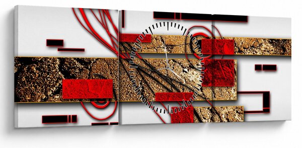 Obraz abstrakce (s hodinami) (90x30 cm)