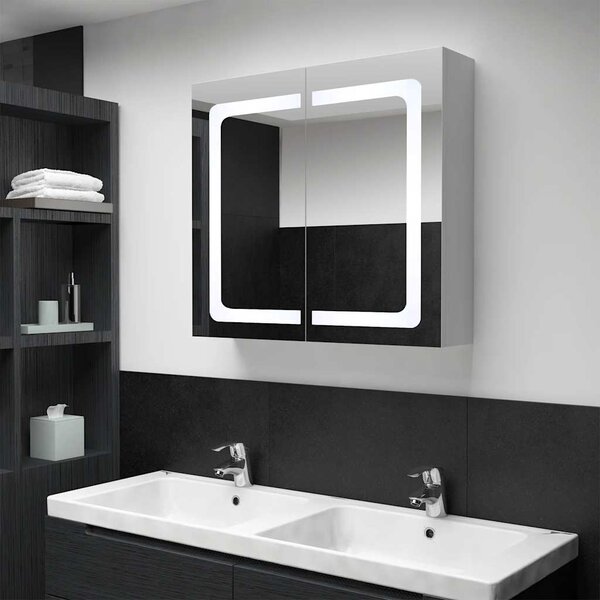 LED koupelnová skříňka se zrcadlem 80 x 12,2 x 68 cm 285123