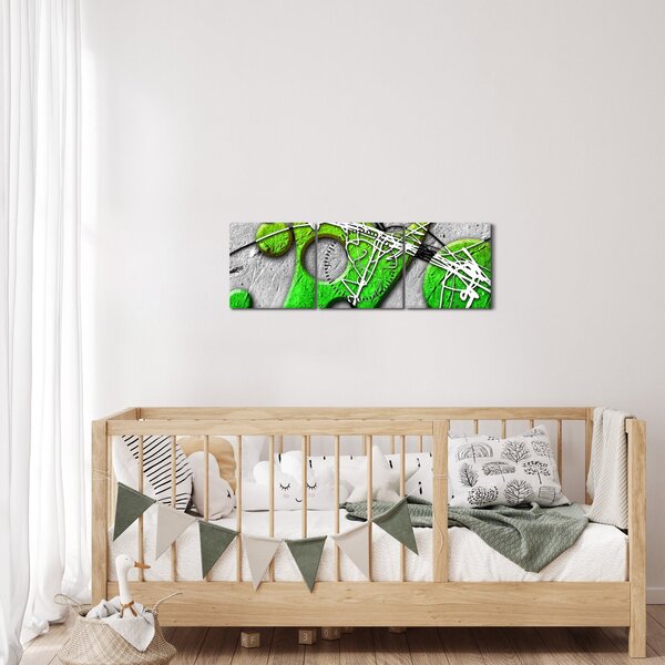 Abstraktní obraz (s hodinami) (90x30 cm)