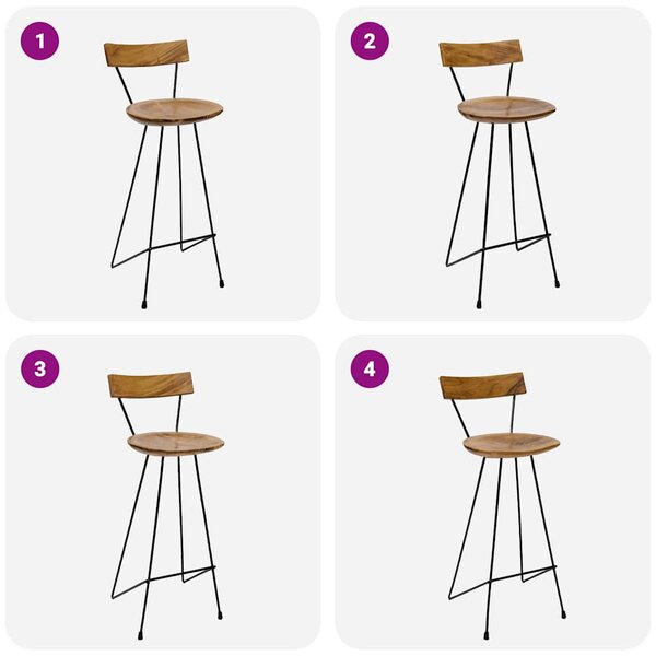 Barové stoličky 2 ks masivní teak 285205