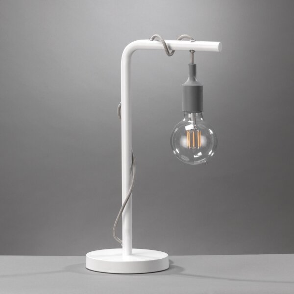 ONLI - Stolní lampa WIRE 1xE27/15W/230V 50 cm šedá/bílá