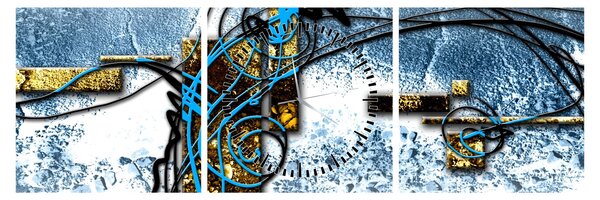 Abstraktní obraz (s hodinami) (90x30 cm)
