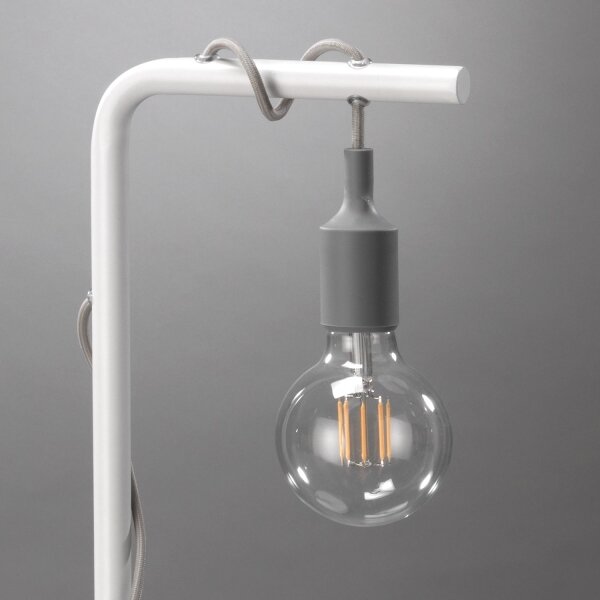 ONLI - Stolní lampa WIRE 1xE27/15W/230V 50 cm šedá/bílá