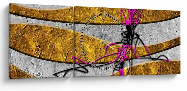 Obraz abstrakce (s hodinami) (90x30 cm)