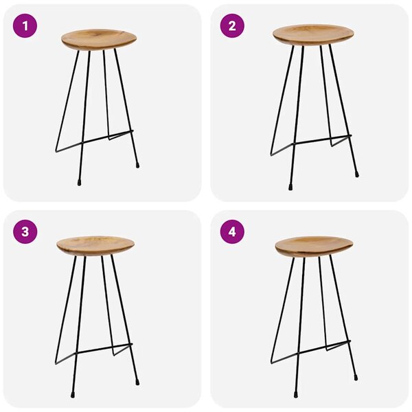 Barové stoličky 2 ks masivní teak 285203