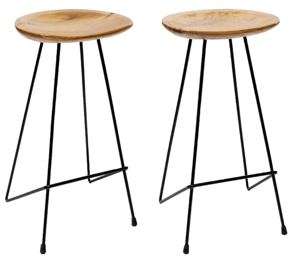 Barové stoličky 2 ks masivní teak 285203