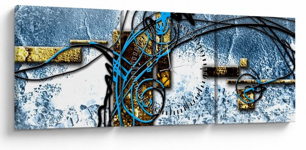 Abstraktní obraz (s hodinami) (90x30 cm)