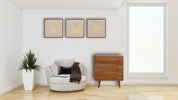 Komoda v kaštanovém odstínu se zaoblenými liniemi, 70 × 35 × 80 cm