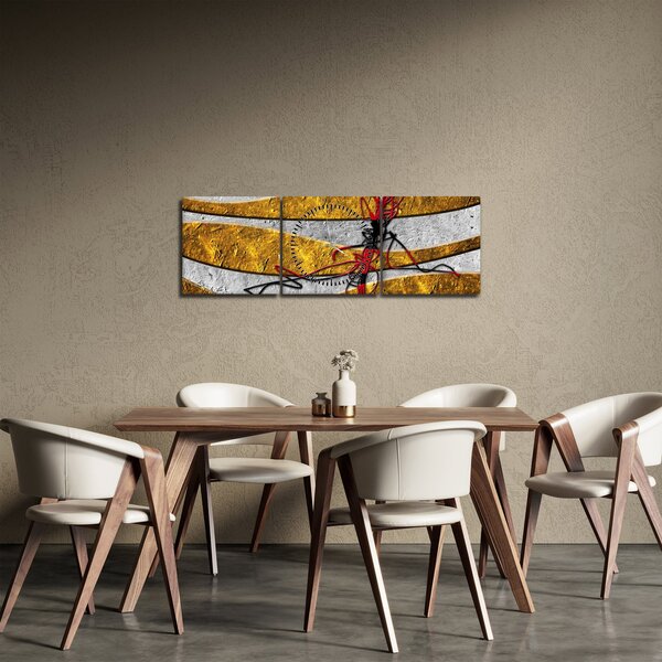 Abstraktní obraz (s hodinami) (90x30 cm)