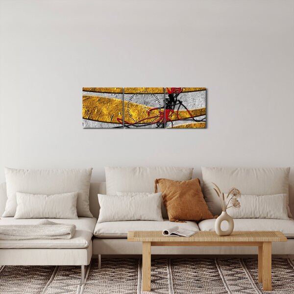 Abstraktní obraz (s hodinami) (90x30 cm)