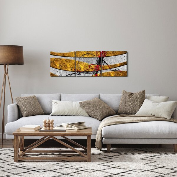 Abstraktní obraz (s hodinami) (90x30 cm)
