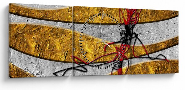Abstraktní obraz (s hodinami) (90x30 cm)