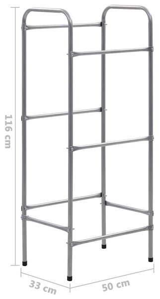 Skladový regál na 3 přepravky stříbrný 50 x 33 x 116 cm ocel 285212