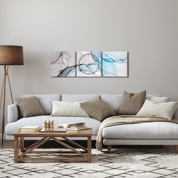 Obraz abstrakce (s hodinami) (90x30 cm)
