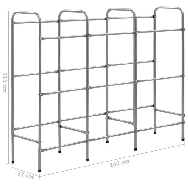 Skladový regál na 9 přepravek stříbrný 145 x 33 x 116 cm ocel 285214