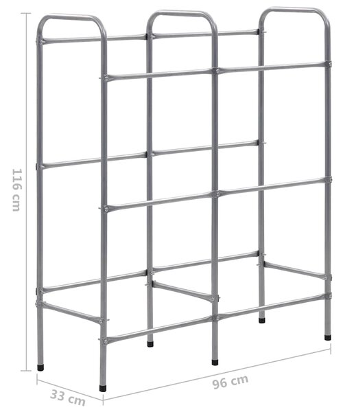 Skladový regál na 6 přepravek stříbrný 96 x 33 x 116 cm ocel 285213