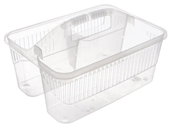 Orion Organizér na čistící potřeby, dělený košík, transparentní TINA 30 x 23 x 17 cm
