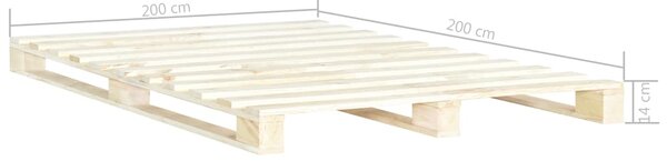 Rám postele z palet masivní borovice 200 x 200 cm 285240