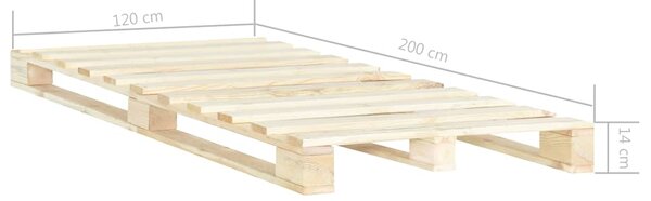 Rám postele z palet masivní borovice 120 x 200 cm 285236