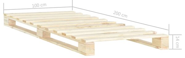 Rám postele z palet masivní borovice 100 x 200 cm 285235