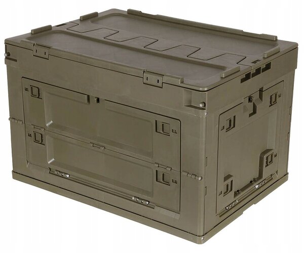 Skládací přepravní box s úložným boxem MFH 60 l OD Green