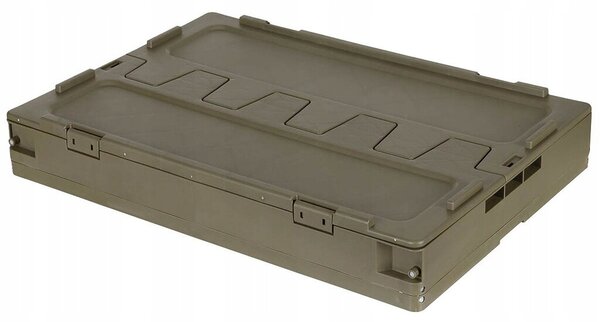 Skládací přepravní box s úložným boxem MFH 60 l OD Green