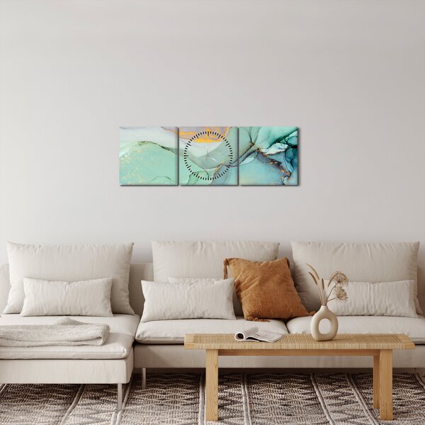 Abstraktní obraz (s hodinami) (90x30 cm)