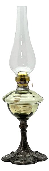 Sklárna Častolovice - Petrolejová lampa Jasmína - lesní zelená