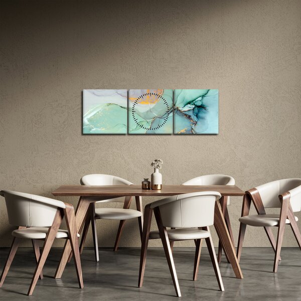 Abstraktní obraz (s hodinami) (90x30 cm)