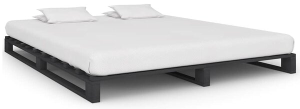 Rám postele z palet šedý masivní borovice 200 x 200 cm 285254