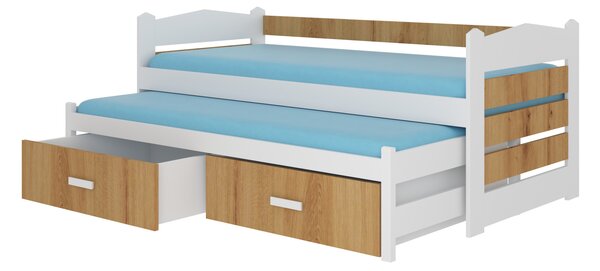 Dětská dvojlůžková postel 80x180 AELA - bílá / dub artisan