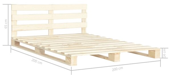 Rám postele z palet masivní borovice 200 x 200 cm 285247