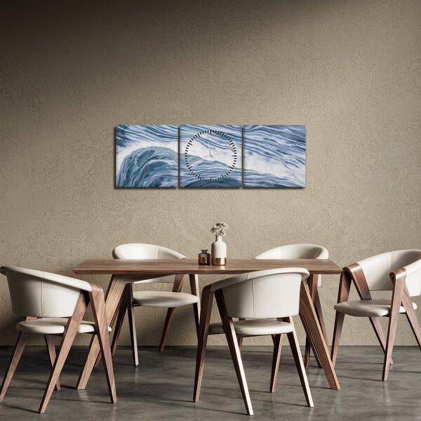 Obraz abstrakce (s hodinami) (90x30 cm)