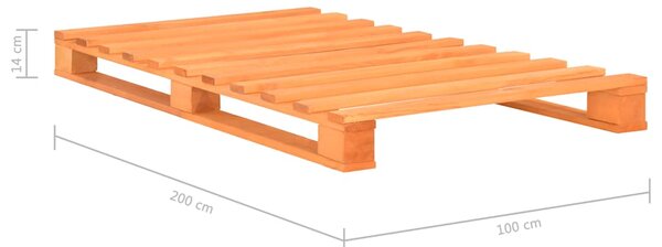 Rám postele z palet hnědý masivní borovice 100 x 200 cm 285263
