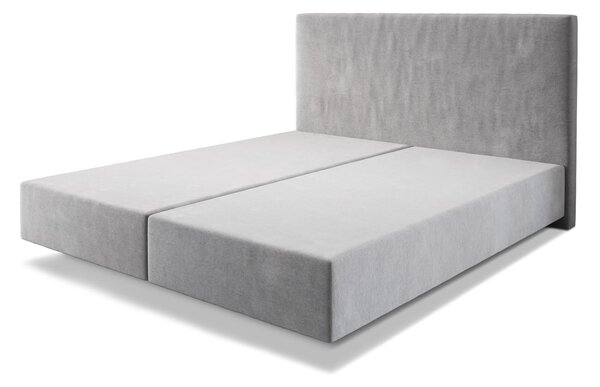 DELIFE Boxspring postel Dream-Well 180x200 šedá mikrovelur bez nohou