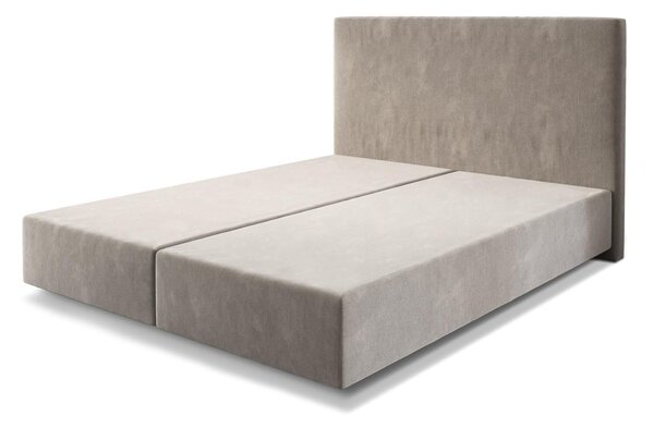 DELIFE Boxspring postel Dream-Well 160×200 béžová Mikrovelur bez nožiček
