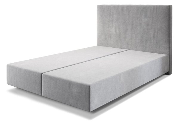 DELIFE Boxspring postel Dream-Well 140×200 šedá mikrovelur bez nohou
