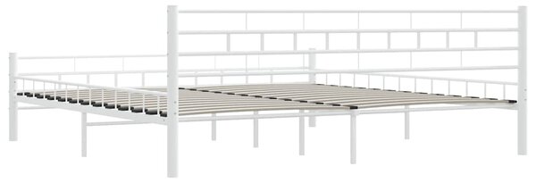 Rám postele bílý kovový 200 x 200 cm 285301