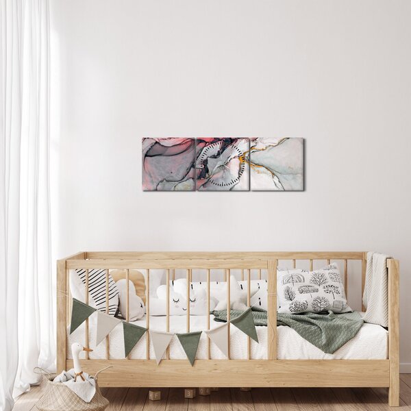 Obraz abstrakce (s hodinami) (90x30 cm)